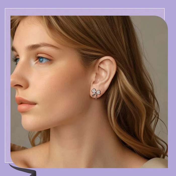 Σκουλαρίκι Bamoerα Καρφωτά BSE1061 με Κυβική Ζιρκόνια, Ασήμι 925, Ασημί