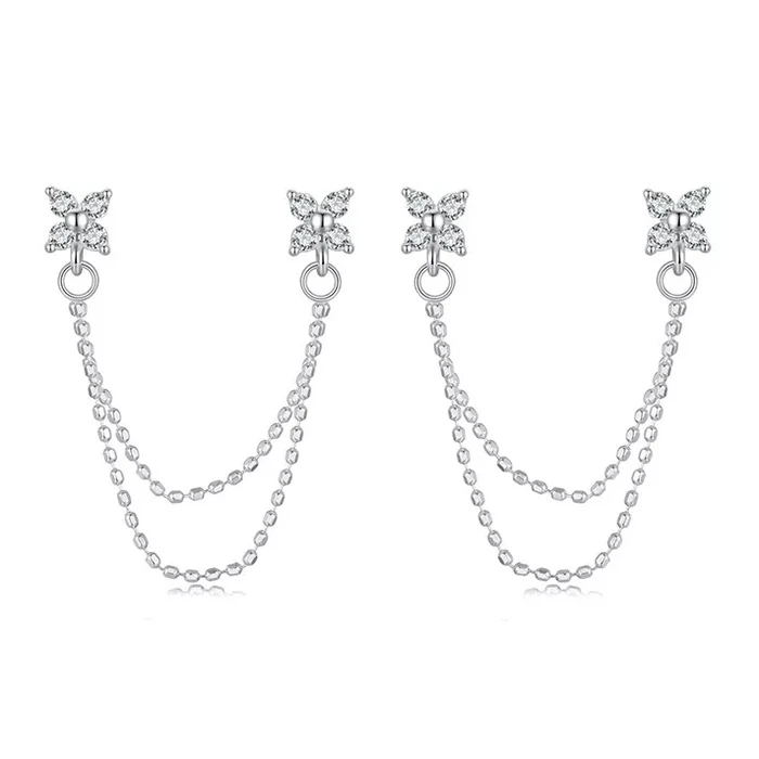 Σκουλαρίκι Bamoerα Καρφωτά BSE1106 με Κυβική Ζιρκόνια, Ασήμι 925, Ασήμι