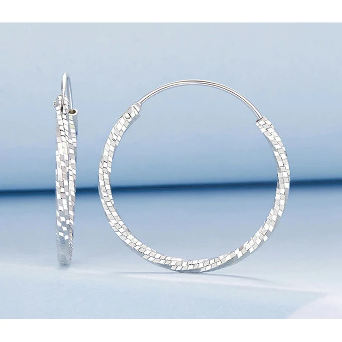 Σκουλαρίκι Bamoerα Κρίκοι BSE1178-L, Ασήμι 925, 2.6Cm, Ασημί