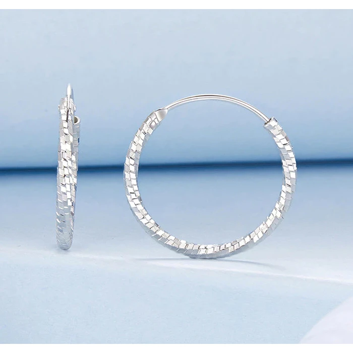 Σκουλαρίκι Bamoerα Κρίκοι BSE1178-M, Ασήμι 925, 2.1Cm, Ασημί