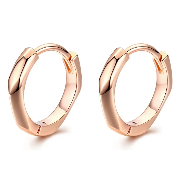 Σκουλαρίκι Bamoerα Κρίκοι BSE119, Ασήμι 925, Ροζ Χρυσό