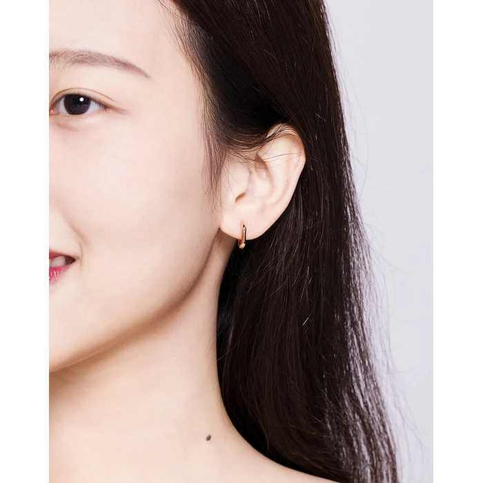 Σκουλαρίκι Bamoerα Κρίκοι BSE119, Ασήμι 925, Ροζ Χρυσό