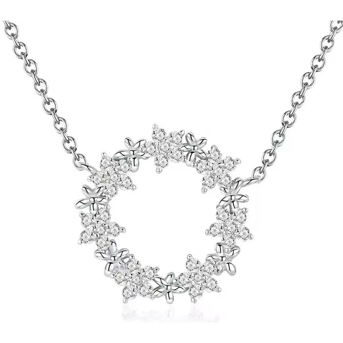 BAMOER κολιέ BSN028 με κυβική ζιρκόνια ασήμι 925 ασημί