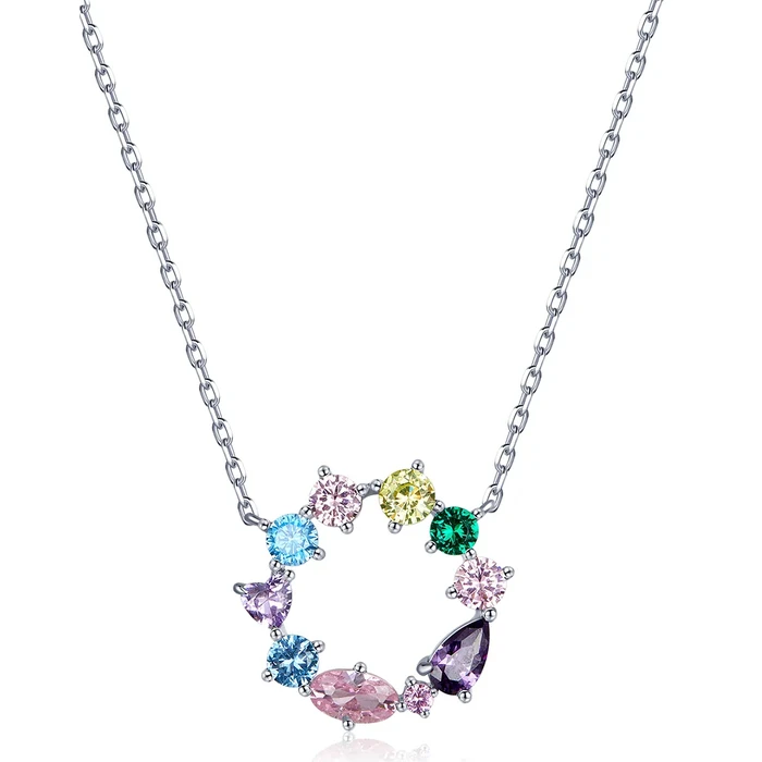 Κολιέ Bamoer BSN178 με Κυβική Ζιρκόνια, Ασήμι 925, Ασημί