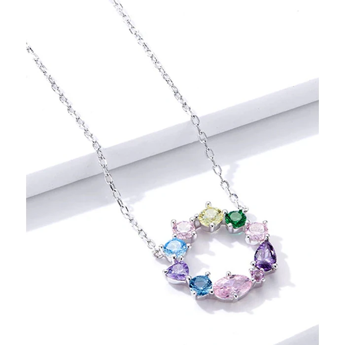 Κολιέ Bamoer BSN178 με Κυβική Ζιρκόνια, Ασήμι 925, Ασημί