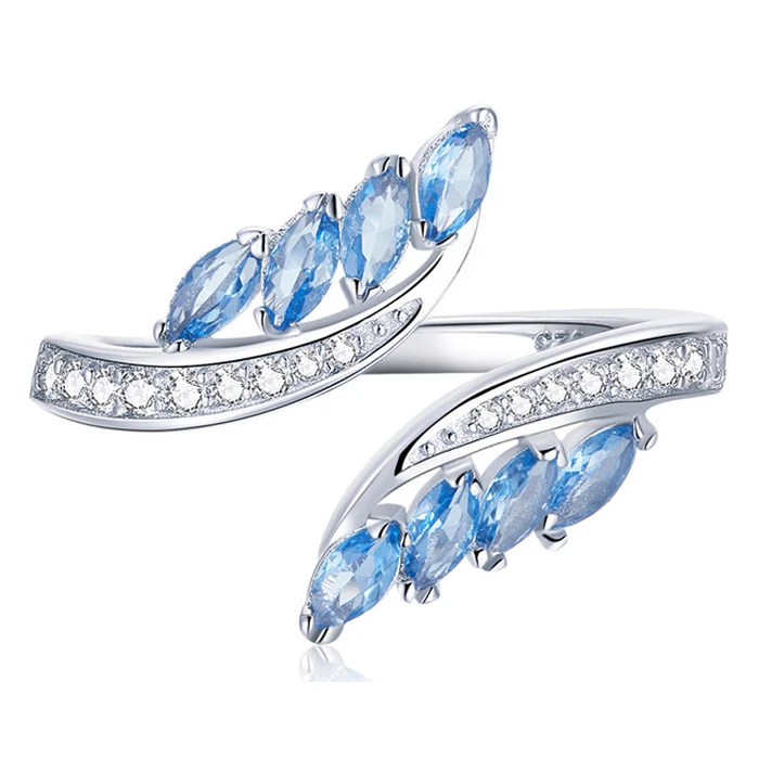 Δαχτυλίδι Bamoer Bsr005, Κυβική Ζιρκόνια, Ανοιγόμενο, Ασήμι 925, Ασημί