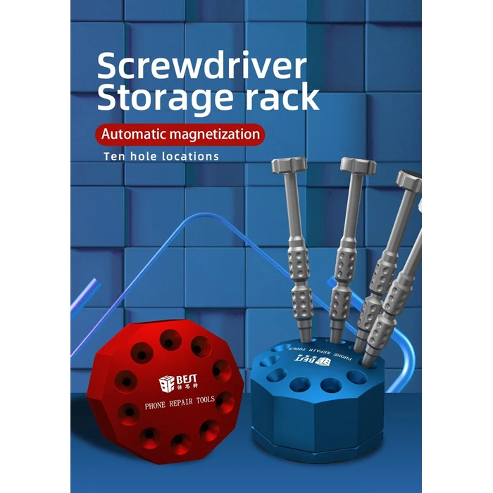 Βάση Κατσαβιδιών Best BST-10S, 10 θέσεων, περιστρεφόμενη, μπλε