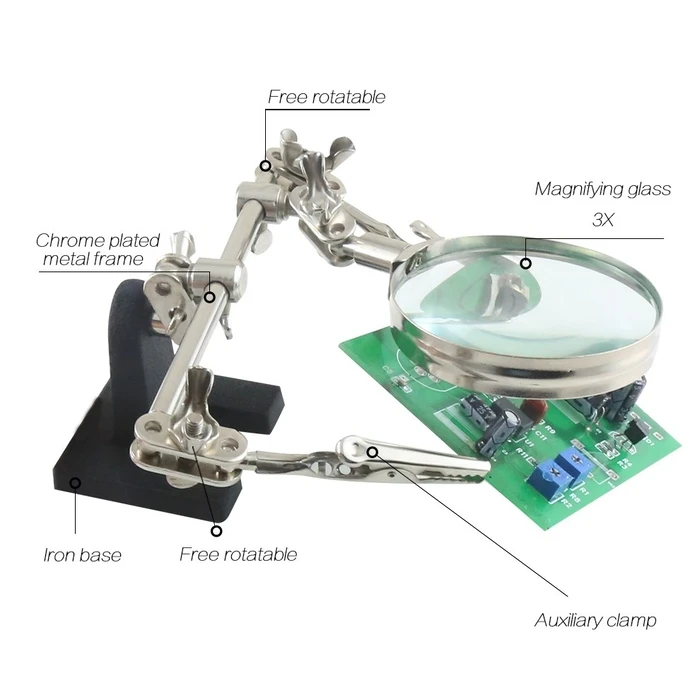 Best Μεγεθυντικός Φακός Bst-168z, 5x Zoom, Με Clips Συγκράτησης