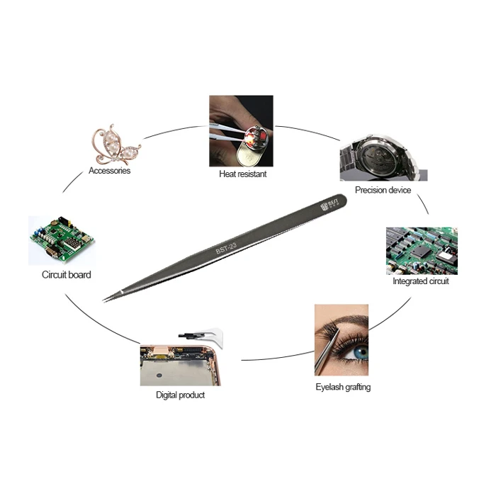 Best Τσιμπίδα Bst-23, Ανοξείδωτη, 140mm, Ίσια