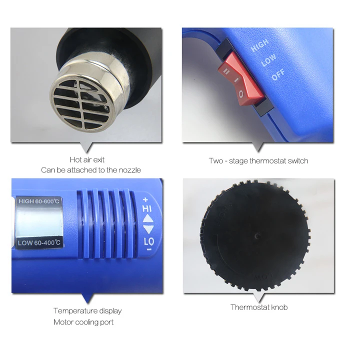 Πιστόλι θερμού αέρα Best BST-8016D, LCD, 1600W, μπλε