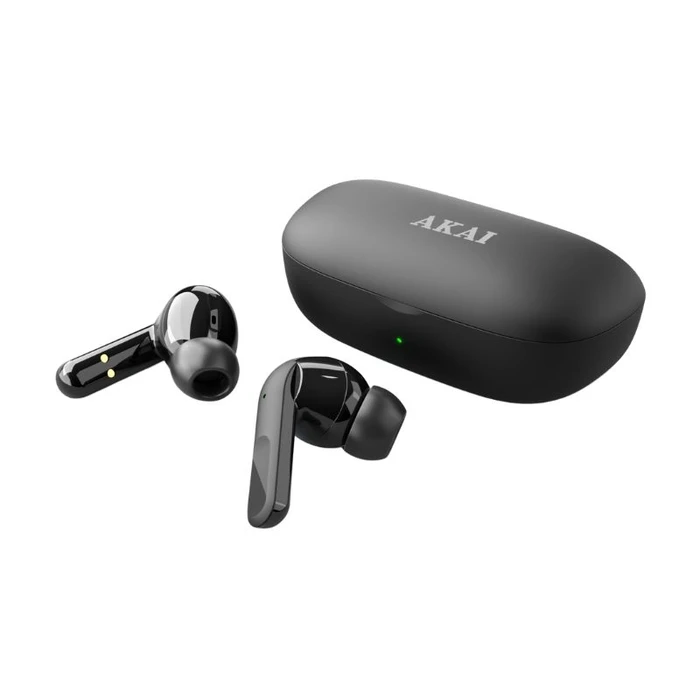 Bluetooth Handsfree Akai BTE-J20ANC Μαύρα V5.3 in-ear με βάση φόρτισης