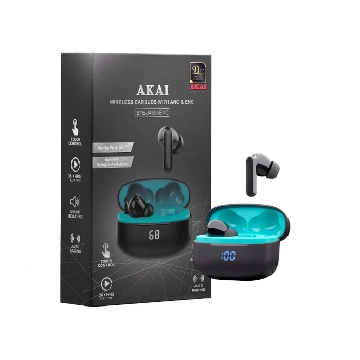 Bluetooth Handsfree Anc Enc Akai BTE-J450AENC 