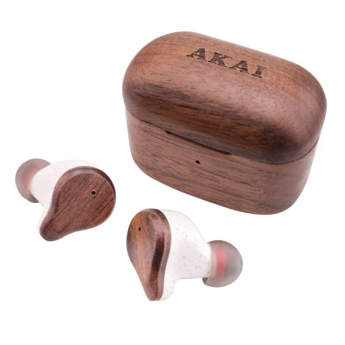 Bluetooth Handsfree Akai BTE-W300ENC Bamboo handsfree, TWS, ENC και ΝΤC
