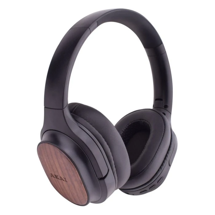Headphones Akai BTH-W150ANC Ασύρματα over ear bamboo με Bluetooth, ΑNC, NTC, και Hifi Stereo Sound