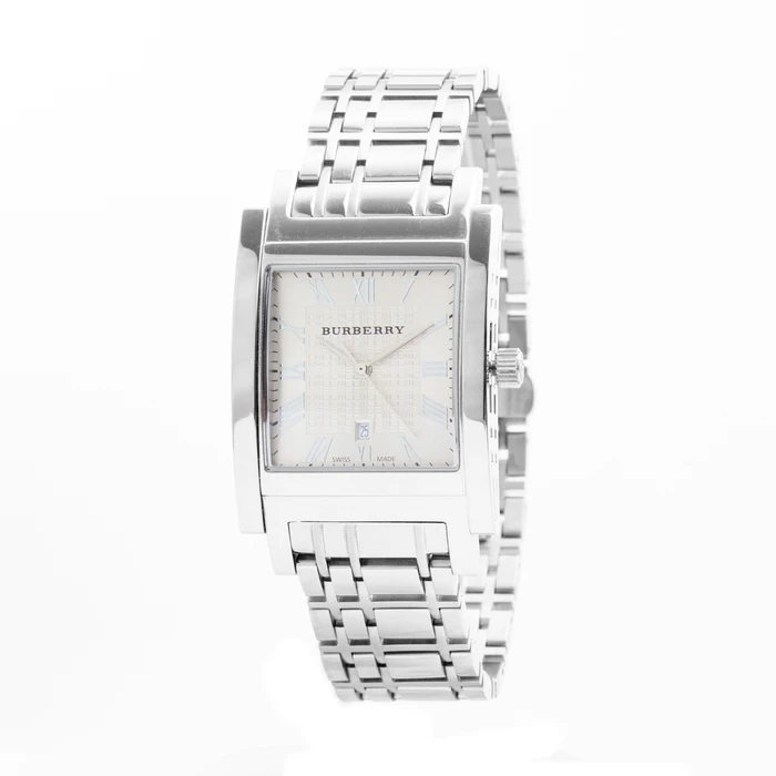 Ανδρικό Ρολόι Burberry Bu1550 (32mm) Μεταλλικό Μπρασελέ Ασημί