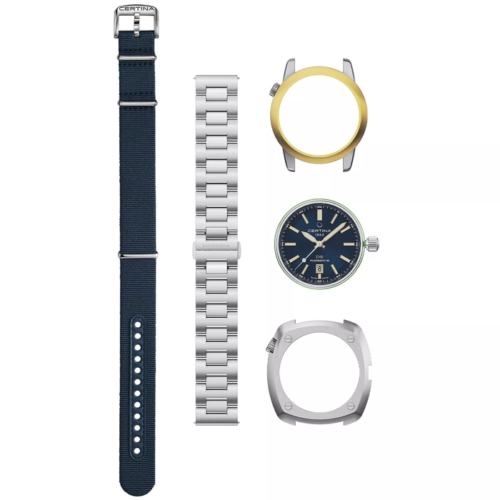 Certina Men's Automatic Watch 50mm Blue Dial Stainless Steel Bracelet C041.407.19.041.01