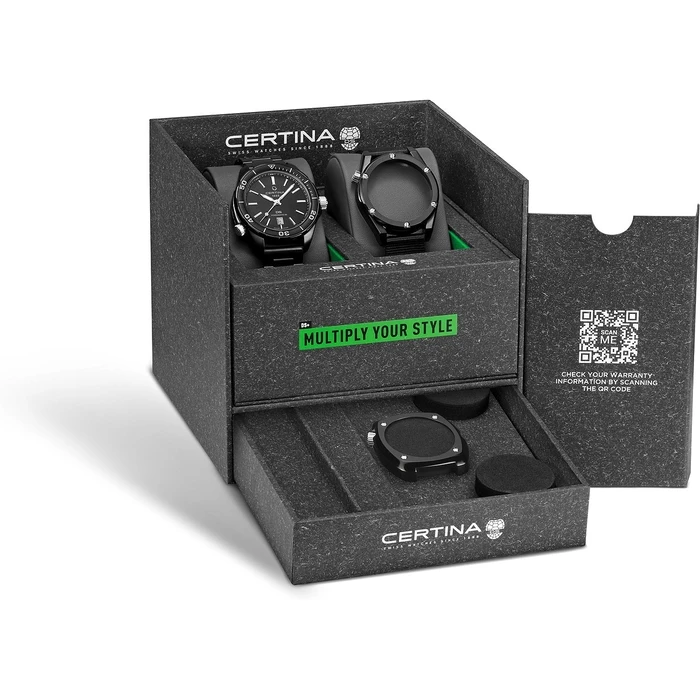 Certina Men's Automatic Watch C041.407.39.051.00 (43 mm) Black Stainless Steel