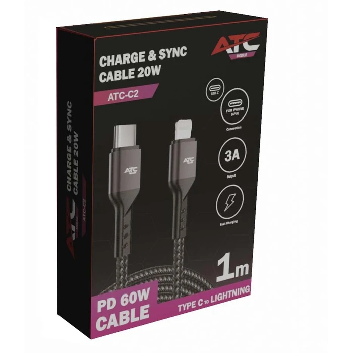 Καλώδιο USB ATC-C2 Charge & Sync Type C/L 20W
