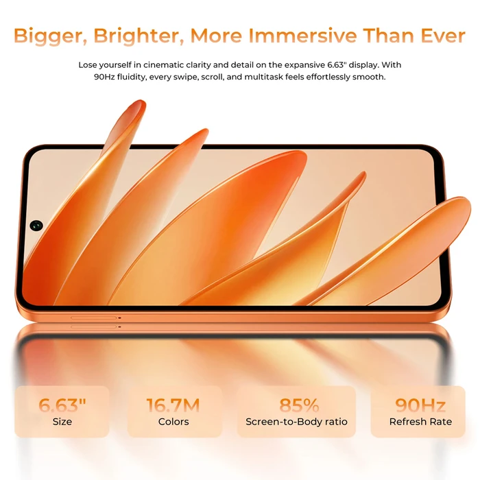 OUKITEL smartphone C26, 6.63", 6GB/128GB, 5150mAh, πορτοκαλί