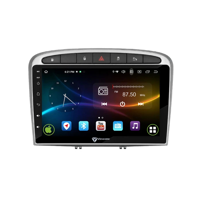 VenCore 3236-10007-0705S1 - 9" Android 15 Multimedia Car Head Unit for Peugeot RCZ 2009-2015 - Silver