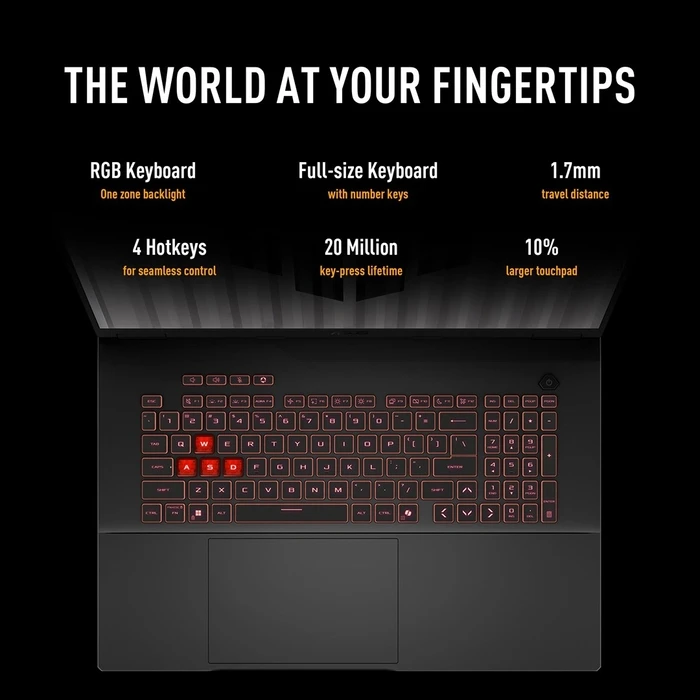 Asus Laptop Gaming TUF Gaming A18 FA808UM-S9058 AMD Ryzen 7 260 18 inches 2 5K 16GB 512GB SSD RTX 5060 NoOS Gray