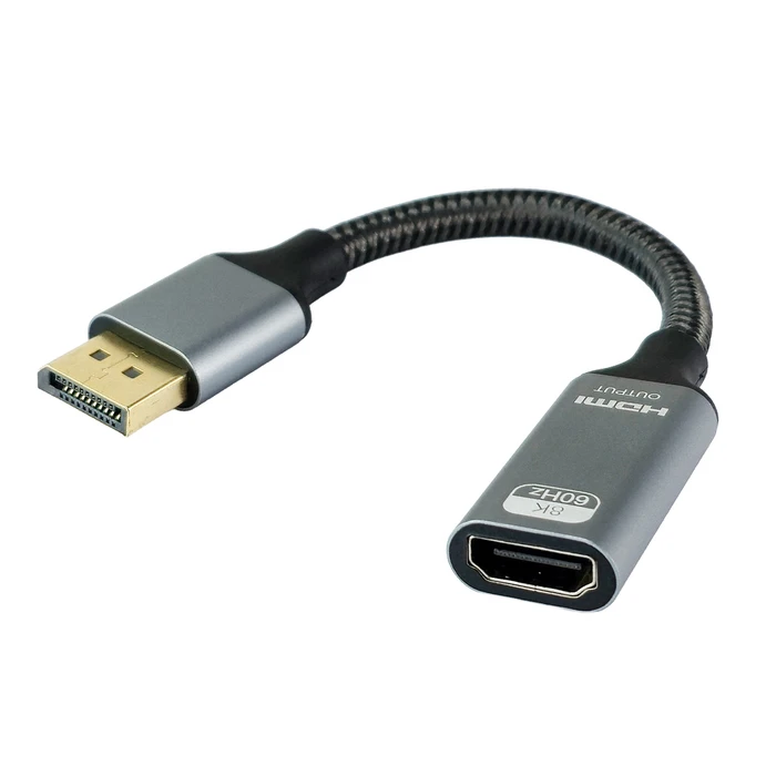 Καλώδιο Displayport Powertech σε HDMI Cab-Dp077, 8K/60Hz, 0.1M, Μαύρος
