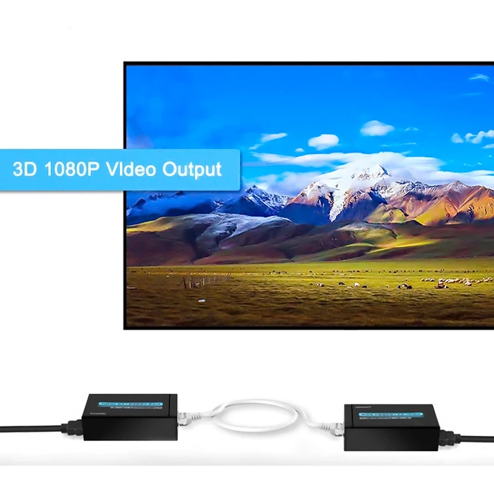 HDMI Extender Powertech CAB-H115, UTP cat5/6e έως 60m, Full HD, 3D