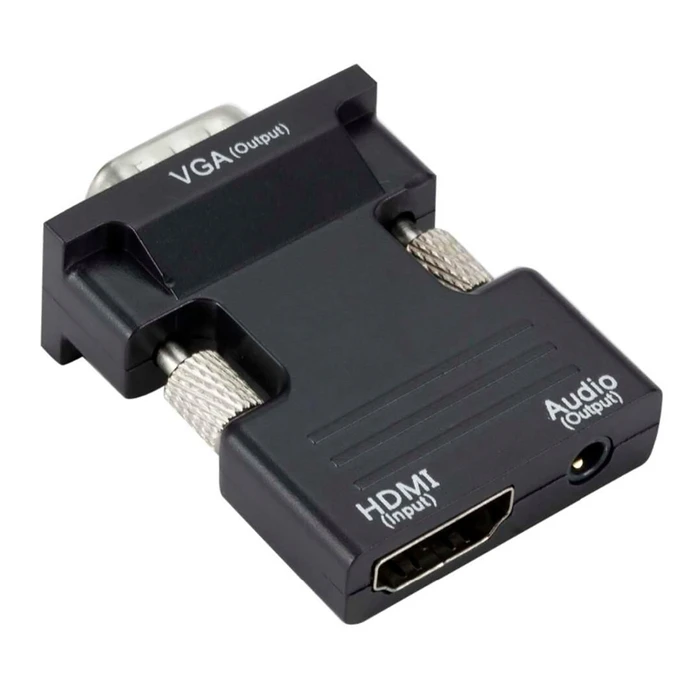 Αντάπτορας HDMI Powertech σε VGA CAB-H120 με 3.5mm, μαύρος