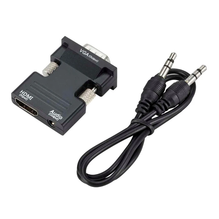 Αντάπτορας HDMI Powertech σε VGA CAB-H120 με 3.5mm, μαύρος