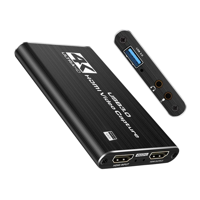 Αντάπτορας HDMI Powertech video capture CAB-H164, USB σύνδεση, 4K/60Hz, μαύρο