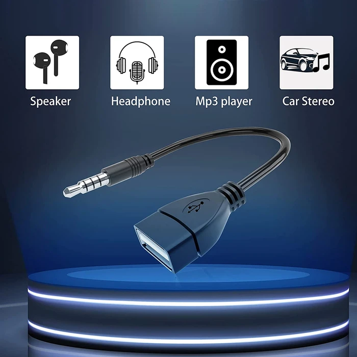 Αντάπτορας Ήχου Powertech 3.5mm σε USB 2.0 female CAB-J055, 0.5m, μαύρο