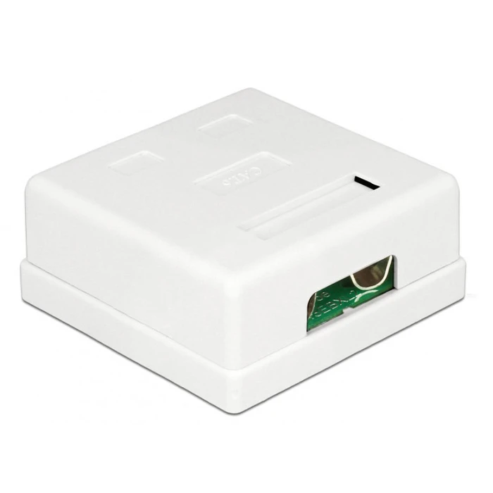 Επιτοίχια πρίζα δικτύου Powertech 2 θυρών, Cat.6 UTP, λευκή