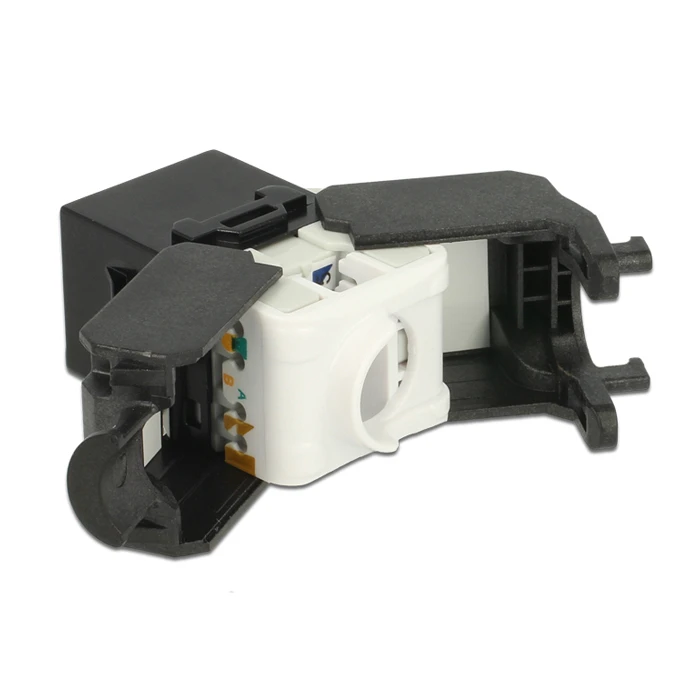 Αξεσουάρ Δικτύου Powertech Keystone module RJ45 female CAB-N150, Cat.6Α UTP 180°, μαύρο