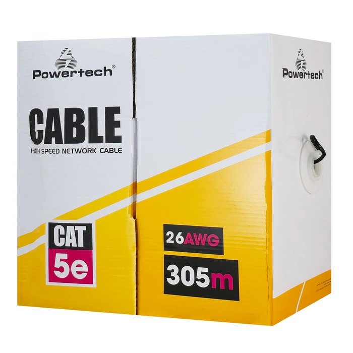 Καλώδιο Δικτύου Powertech Cab-N290 Cat 5e U/Utp Cca 26awg 305m Μαύρο