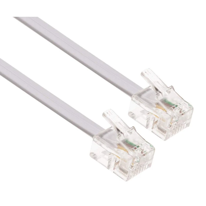 Καλώδιο Τηλεφώνου Powertech RJ11 6P4C CAB-T004, 5m, λευκό