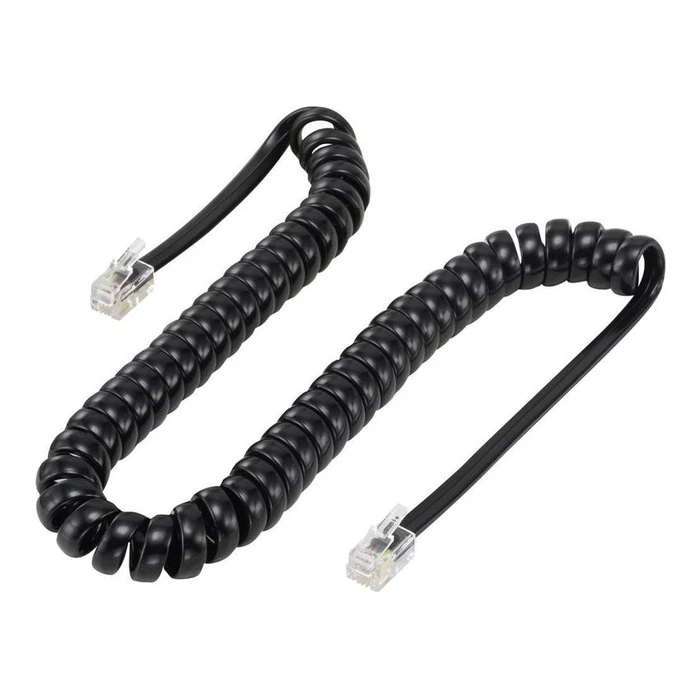 Καλώδιο Τηλεφώνου Rj10 Powertech 4p4c Cab-T015 Spiral 5m Μαύρο