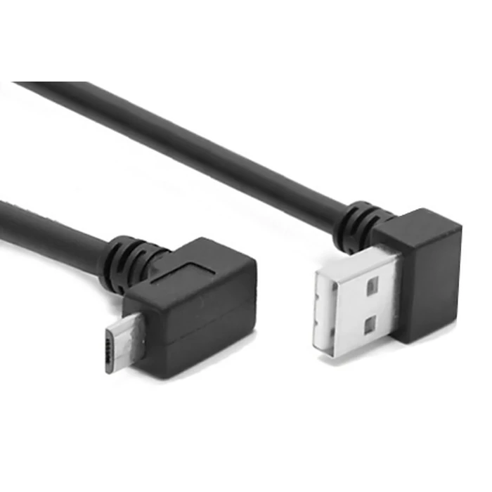 Καλώδιο USB Powertech σε USB Micro CAB-U137, 90°, Easy USB, 1m, μαύρο