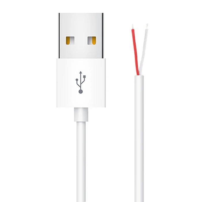 Καλώδιο USB Powertech CAB-U156 με ελεύθερα άκρα, 1m, λευκό