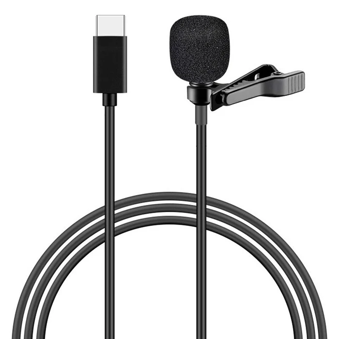 Μικρόφωνο Powertech Cab-Uc048 Με Ενσωματωμένο Clip-On, USB-C, 1.5M Μαύρο