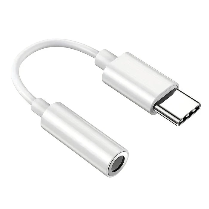 Αντάπτορας USB-C Powertech σε 3.5mm CAB-Uc084, Λευκός