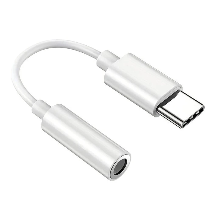 Αντάπτορας USB-C Powertech σε 3.5mm CAB-UC088, λευκός