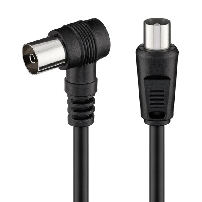 Καλώδιο Κεραίας RF Powertech αρσενικό - RF θηλυκό CAB-V041, γωνιακό, Μαύρο, 1.5m