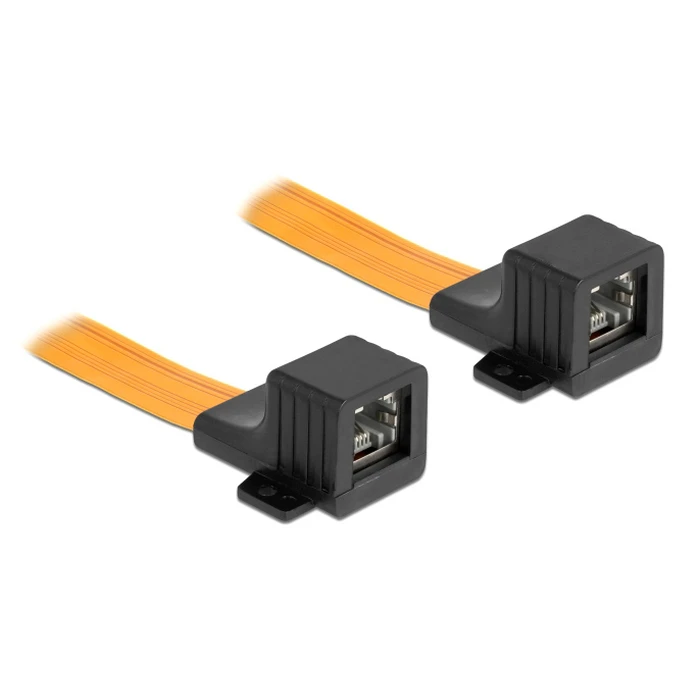 Καλώδιο Δικτύου Powertech RJ45 θηλυκό CAB-W047, Cat 6 U/UTP, 30cm, κίτρινο