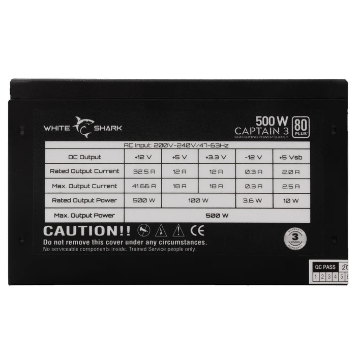 Τροφοδοτικό White Shark Gpsu-W500f 500w 80+ Rgb