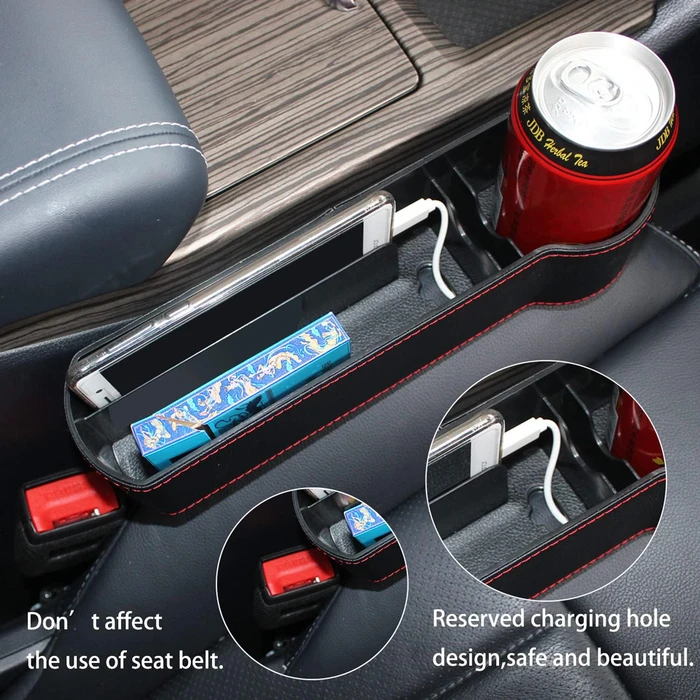 Σετ Θηκών Για Καθίσματα Αυτοκινήτου Car-0014 Με Ποτηροθήκη, Μαύρο, 2Τμχ