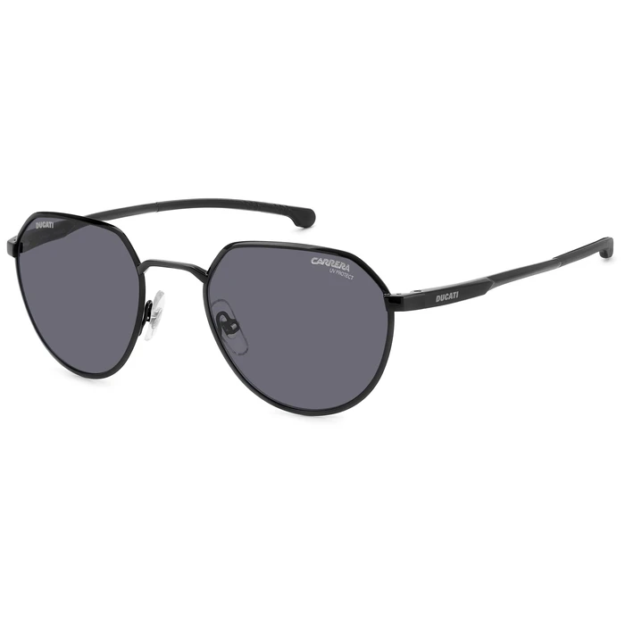 CARRERA DUCATI Carduc 036/S 807/IR Sunglasses (Unisex) — 52/21/140, Polarized Grey Lenses, Black Metal Frame