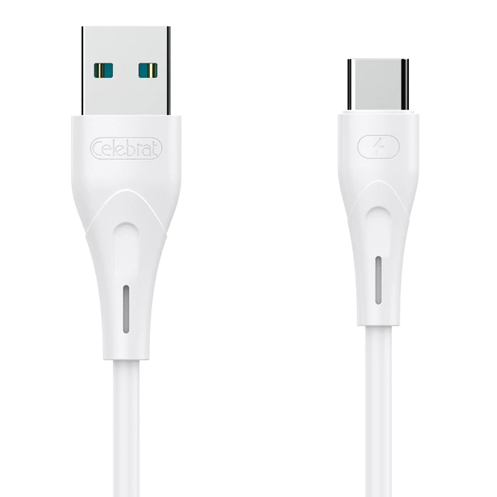Καλώδιο Usb Celebrat Σε Usb-C Cb-18t 15w 3a 1m Λευκό