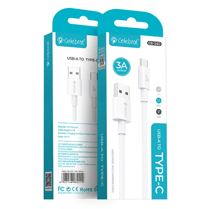 Καλώδιo USB Cabletime Type-C σε USB CB-24C, 3A, 1.2m, λευκό