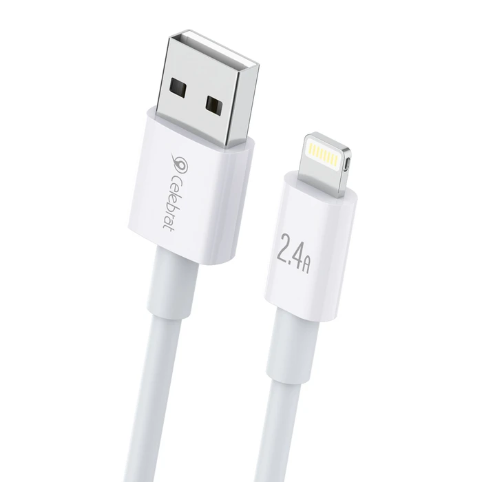 Καλώδιο Lightning Celebrat Σε Usb Cb-24l 12w 1.2m Λευκό