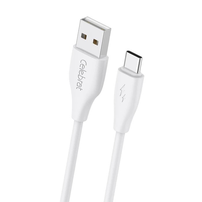 Καλώδιο USB-C Celebrat Σε USB Cb-31A, 15W, 480Mbps, 1M, Λευκό